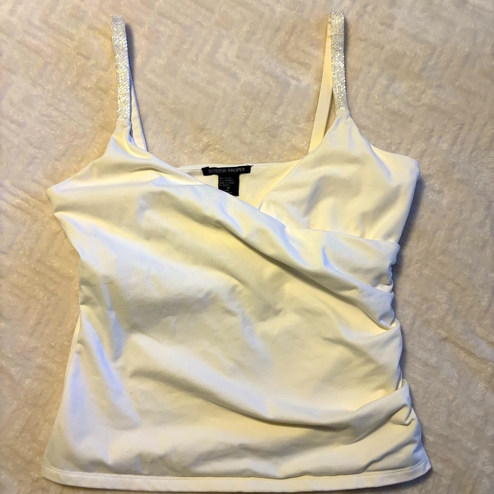 Boston Proper Dressy Top with Sequin Straps